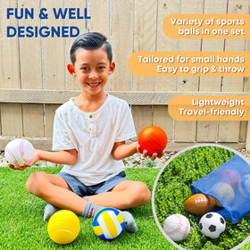 EH.DT mini soccer foam ball for kids, supports hand-eye coordination.