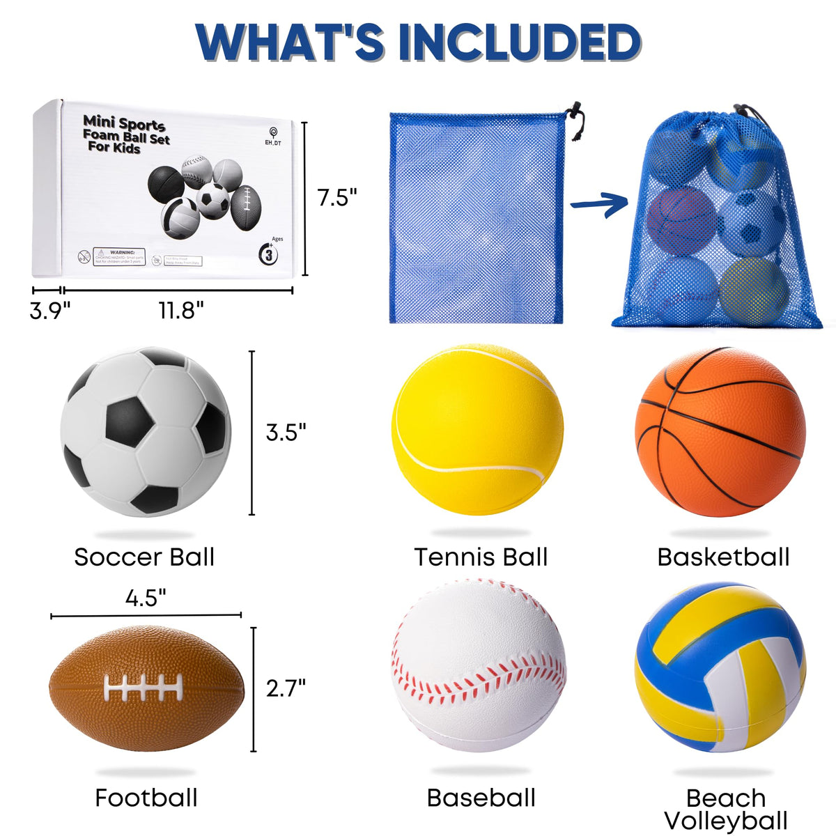 EH.DT mini volleyball foam ball promotes active motion and friendly play.