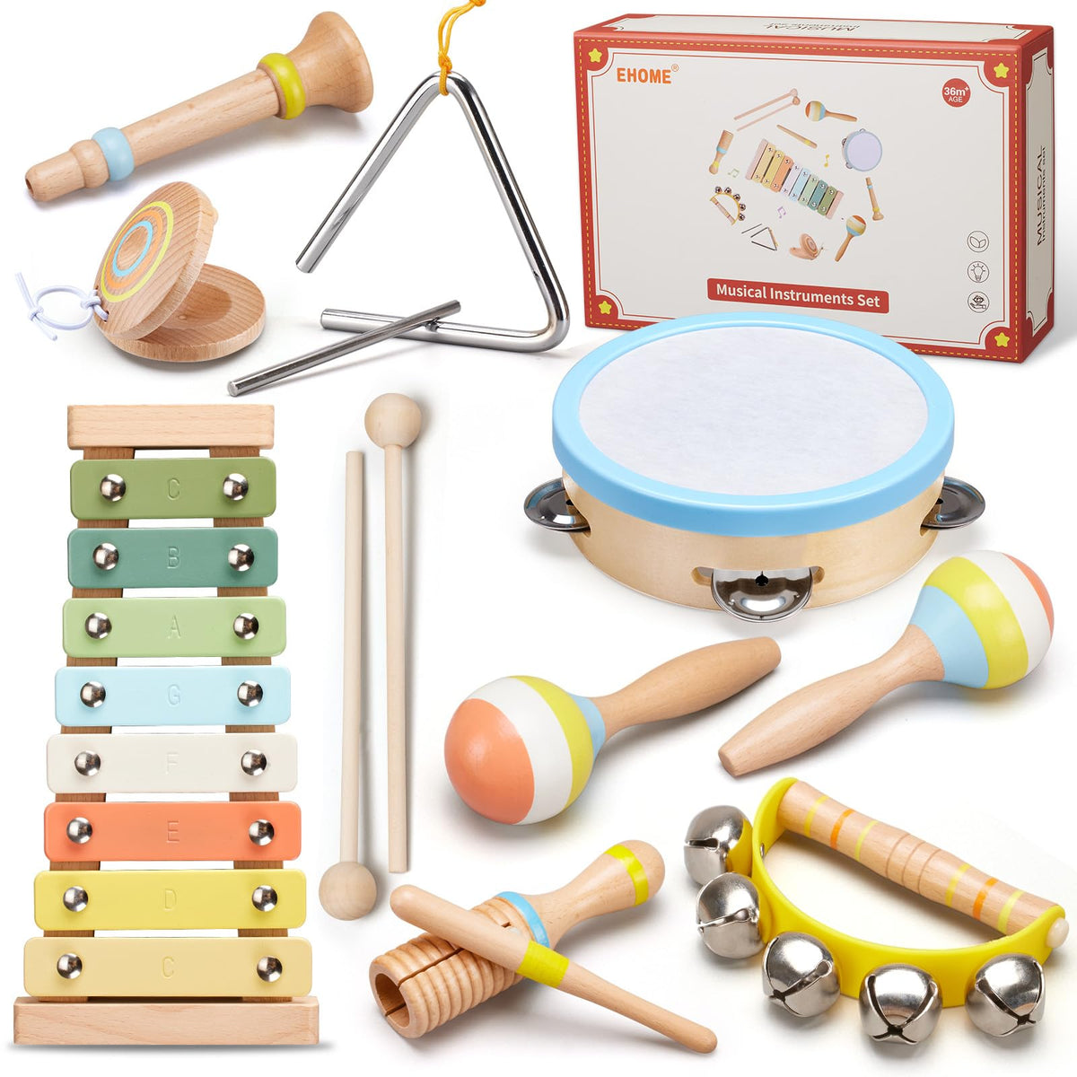 Ehome Baby Musical Instrument Set Xylophone: promotes early rhythm recognition during play