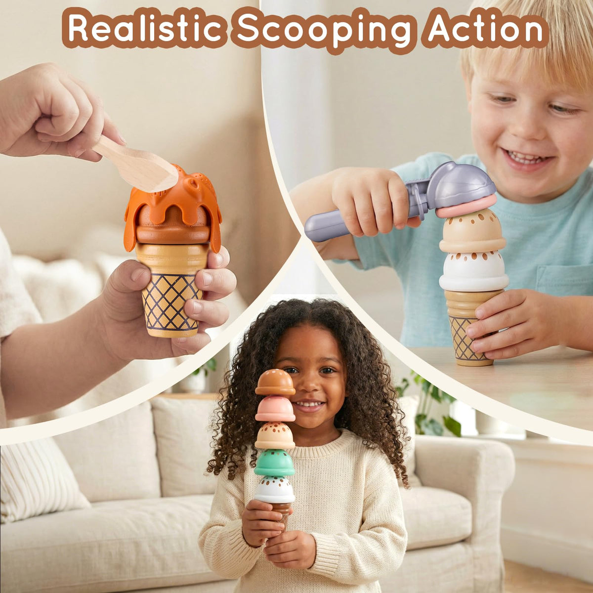 Ehome ice cream cones and milkshakes for portable pretend treats