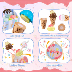Ehome wooden scooper makes serving pretend ice cream easy