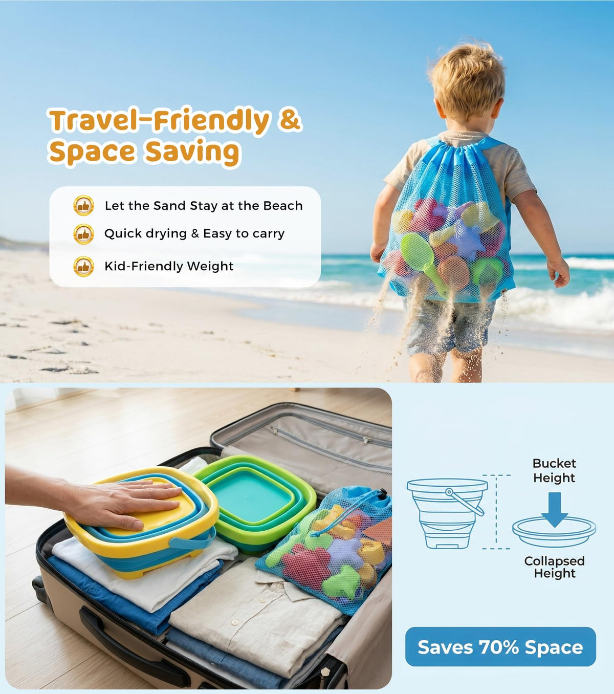 Eicaus sand castle and sea creature molds for creative play