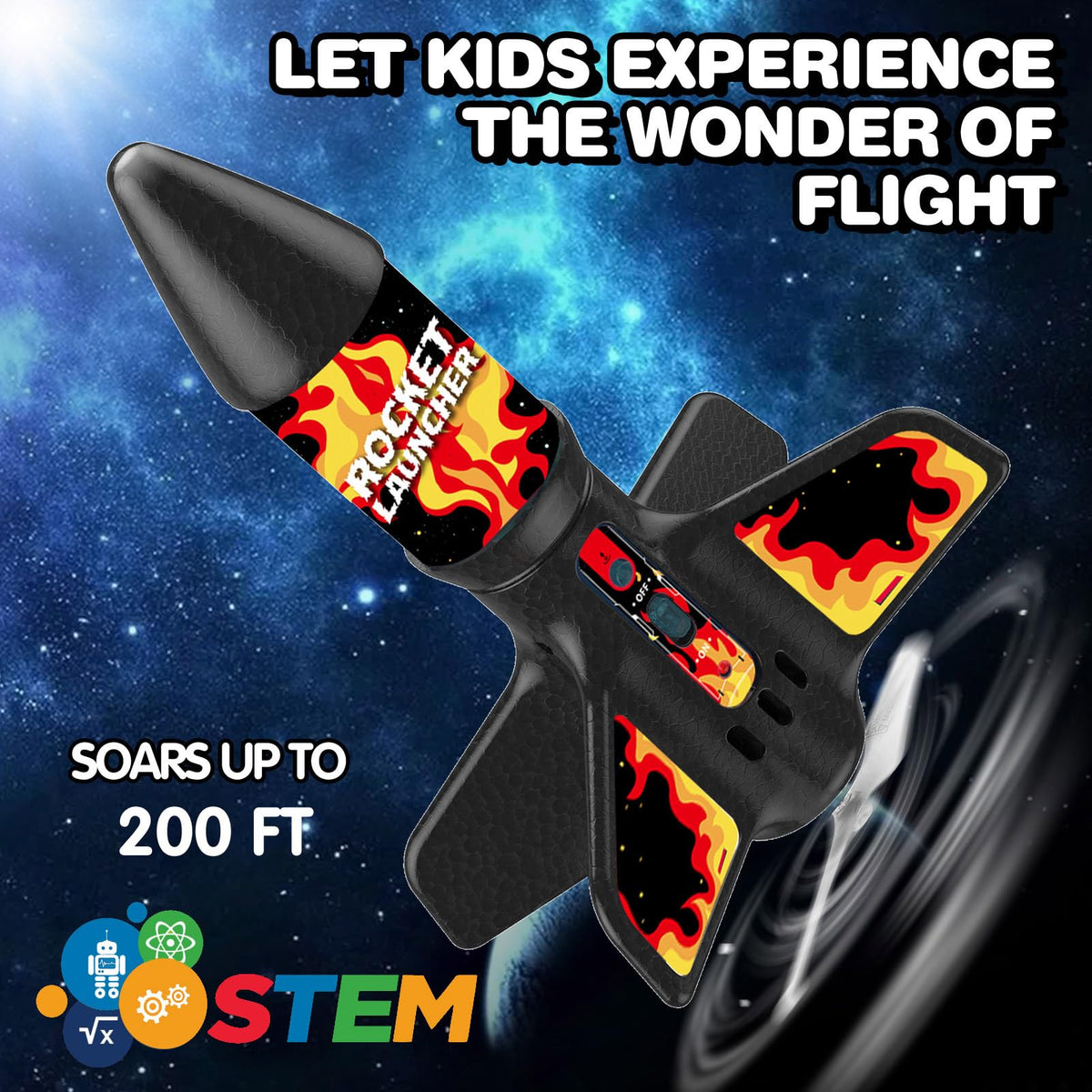 Eieymct rocket launcher reaches up to 200 feet for expansive backyard fun.