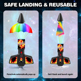 Eieymct rocket launcher has a 3-second delayed launch for safer play.
