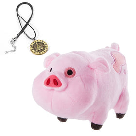 EIKOU Gravity Falls Waddles pig plush front view with pendant for display and play.