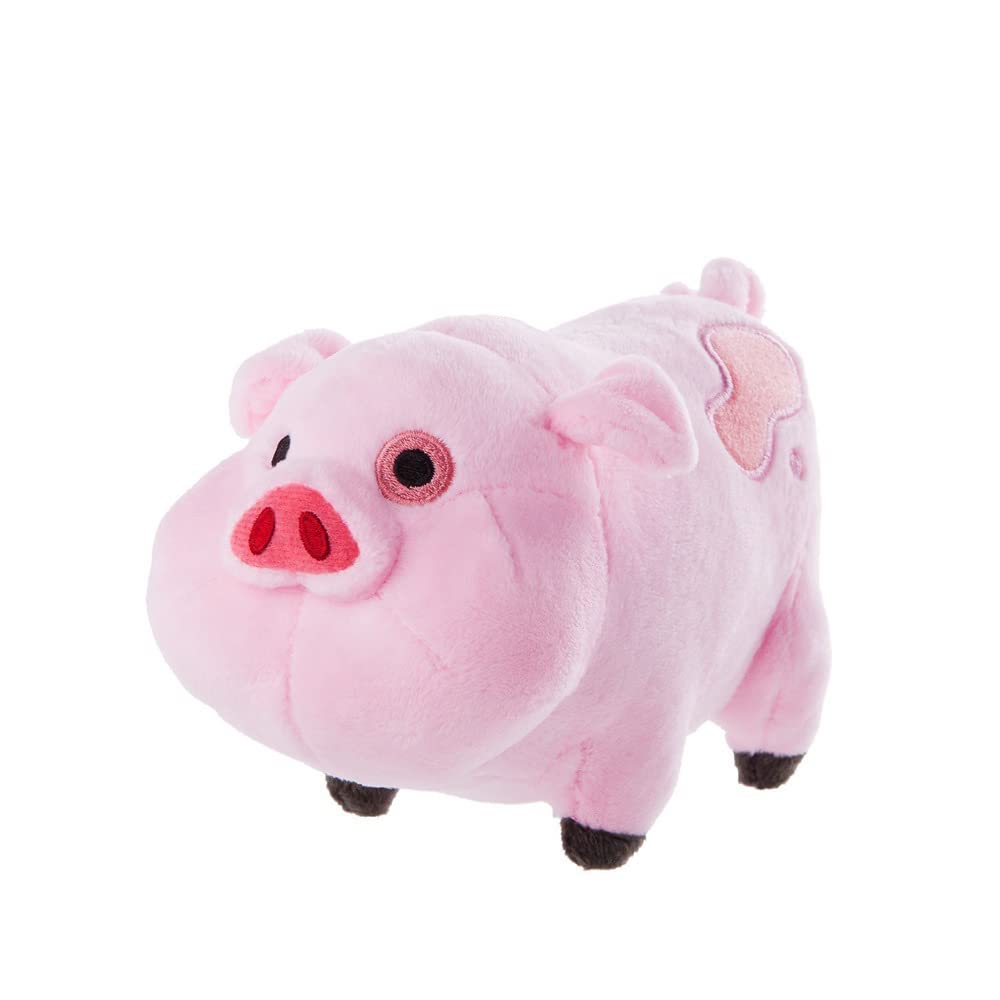 Close-up of Waddles pig stitching shows soft fabric for cozy cuddling.