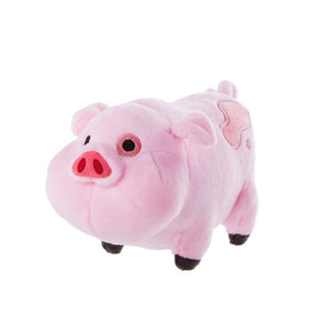 Close-up of Waddles pig stitching shows soft fabric for cozy cuddling.