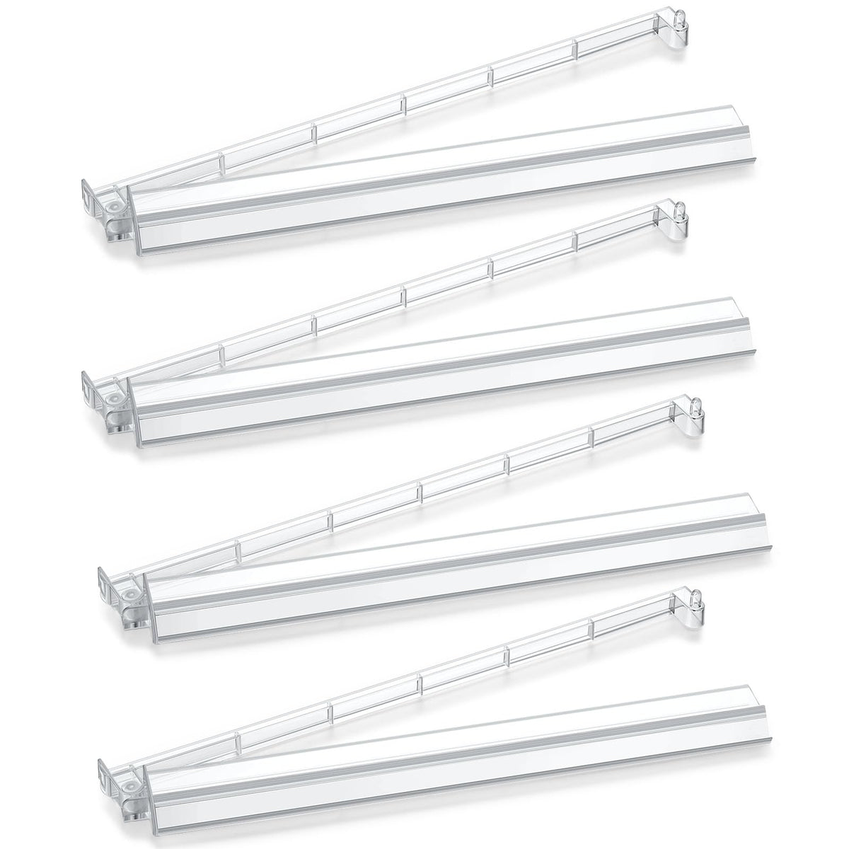 EIMEET clear acrylic mahjong rack with pushers on a clean table for easy tile viewing