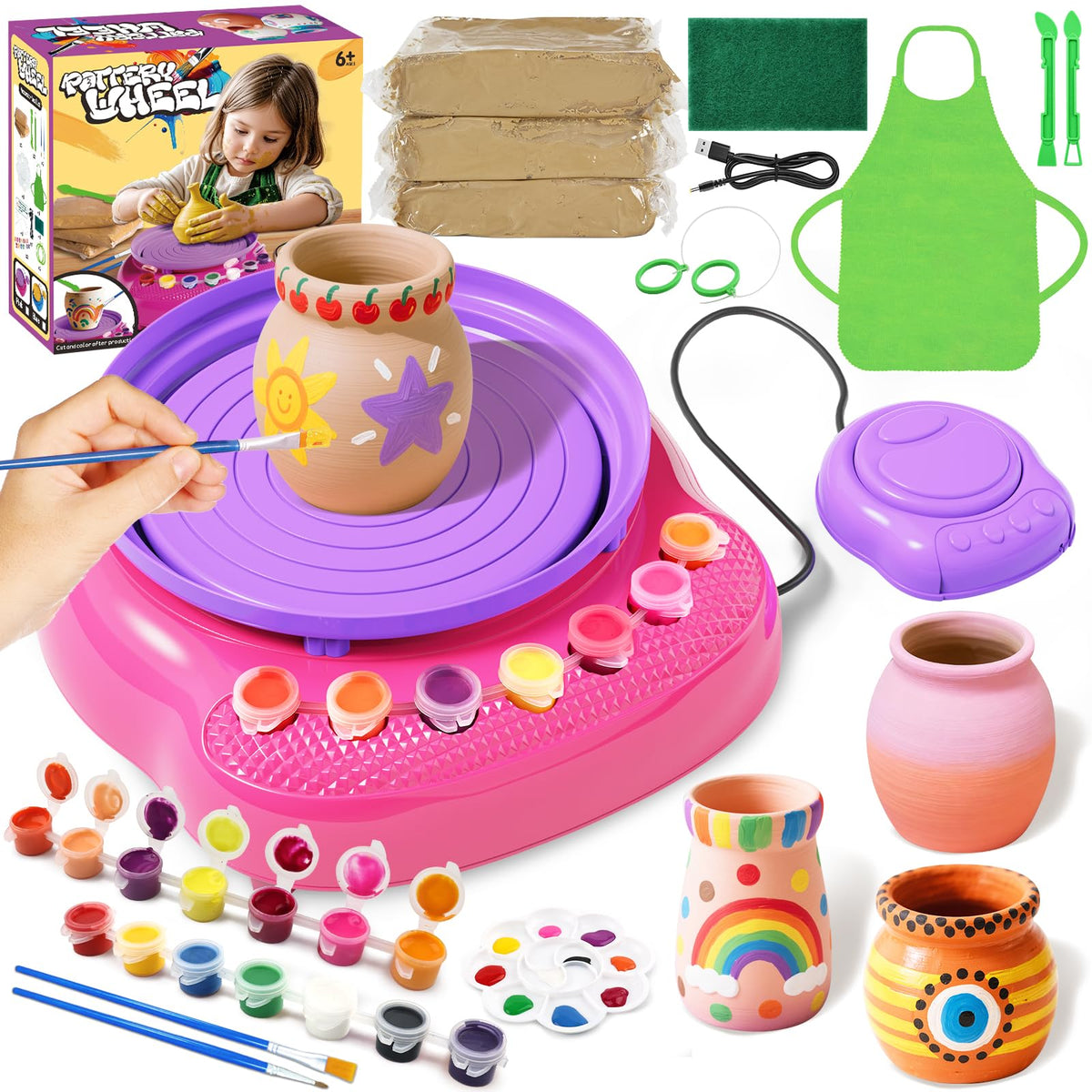 Einailvk pottery wheel kit for kids compact setup for creative sessions