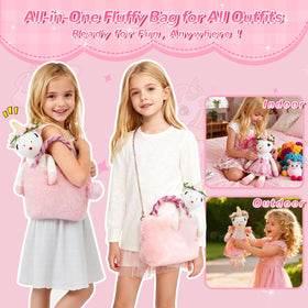 Eiranss Unicorns doll in knit ensemble fosters cozy dress-up moments
