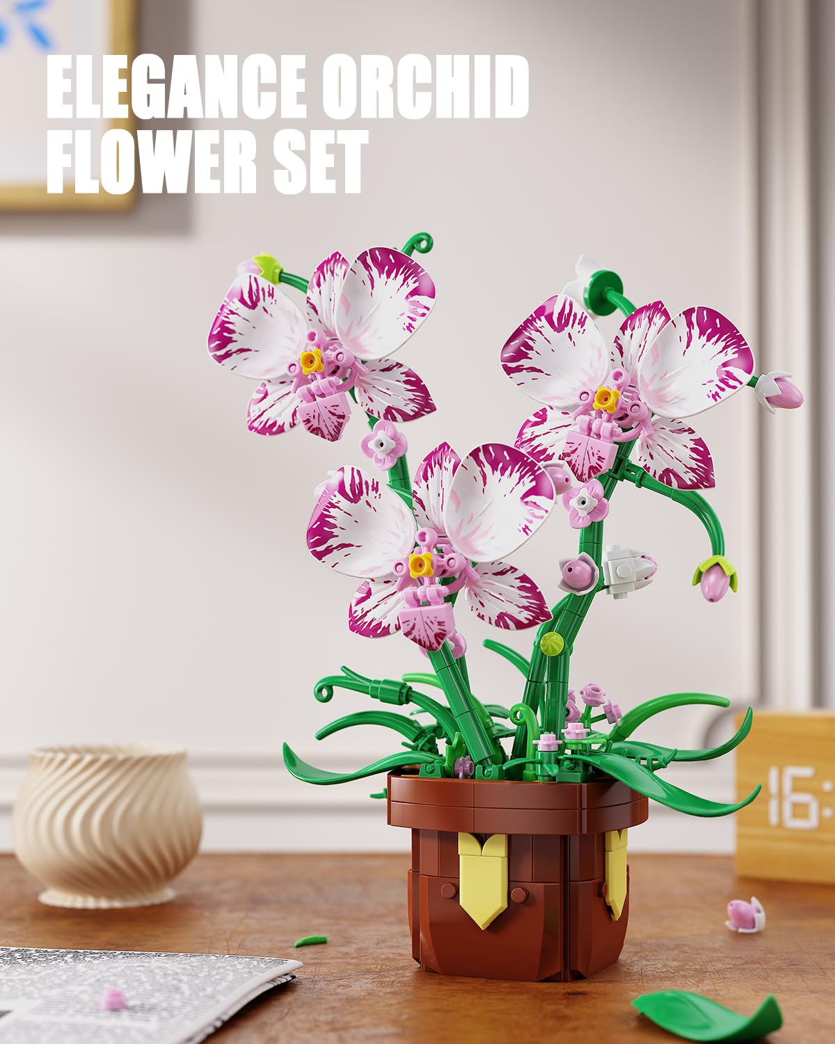 EITOLNR artificial orchid bonsai in wooden pot adds natural charm to any room.