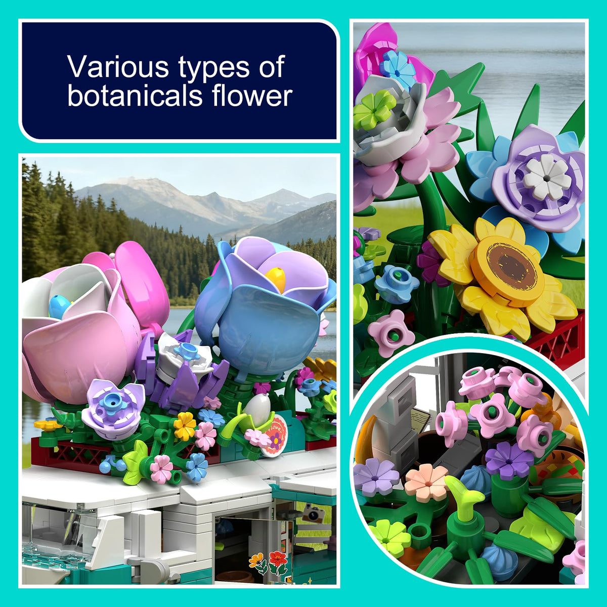EITOLNR Dining table with bouquet sparks shared play moments and role play.