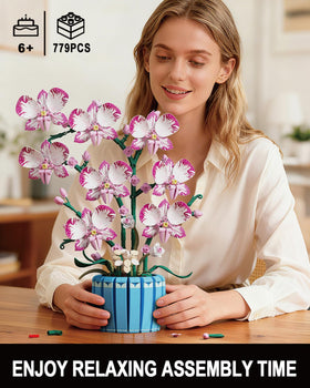 EITOLNR blue pot orchid bonsai enhances any room without maintenance.