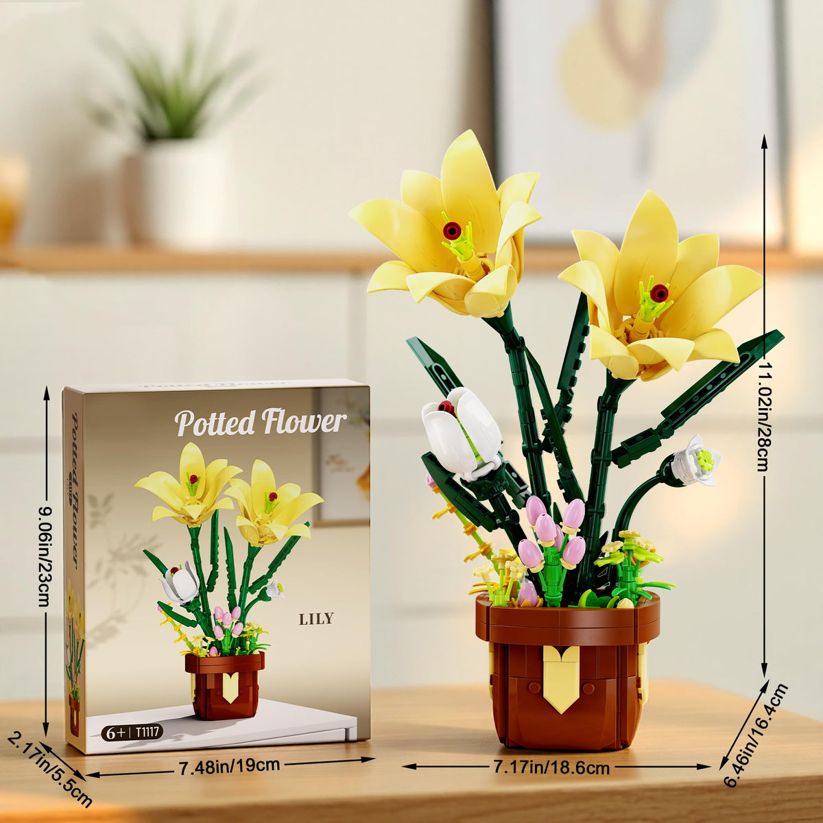 EITOLNR Lily bonsai ABS materials ensure durable display.