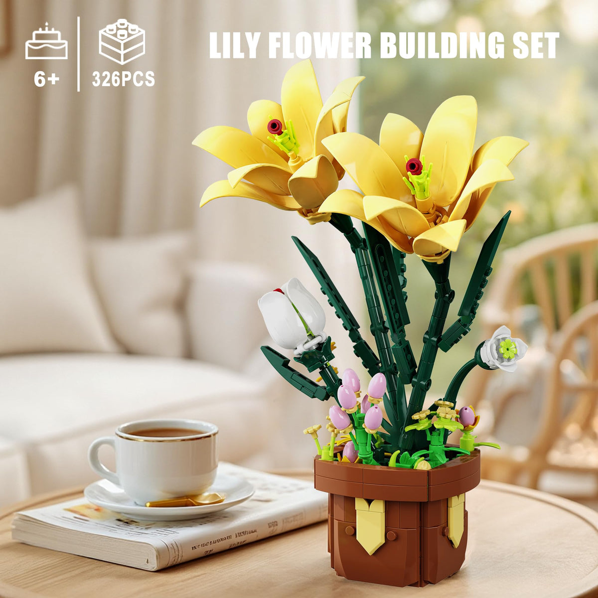 EITOLNR Lily bonsai green leaves create natural indoor charm.