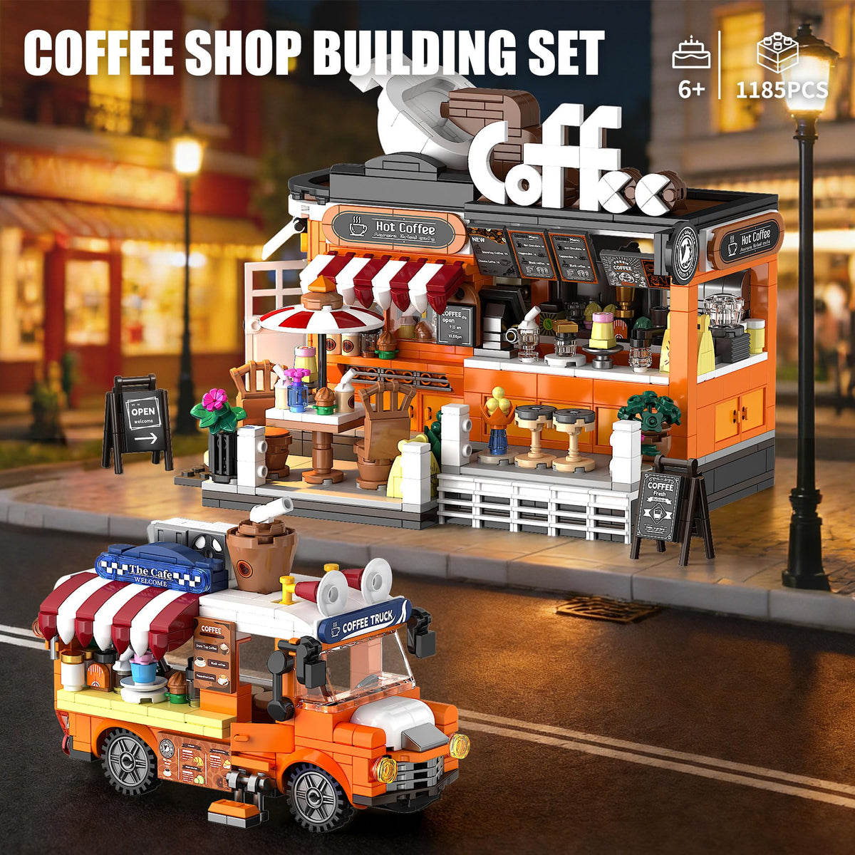 EITOLNR Mobile coffee car sale window highlights quick-service detail for pretend cafe runs