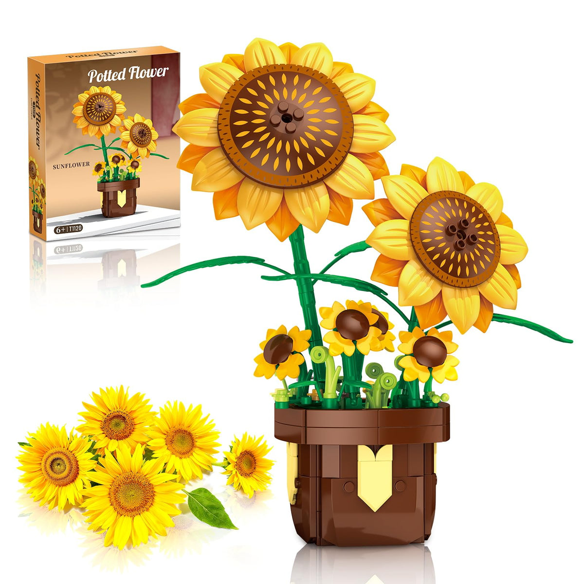 EITOLNR sunflower-building-set bouquet displayed as a vibrant home decor centerpiece