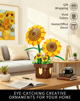 EITOLNR finished sunflower centerpiece brightening a dining table