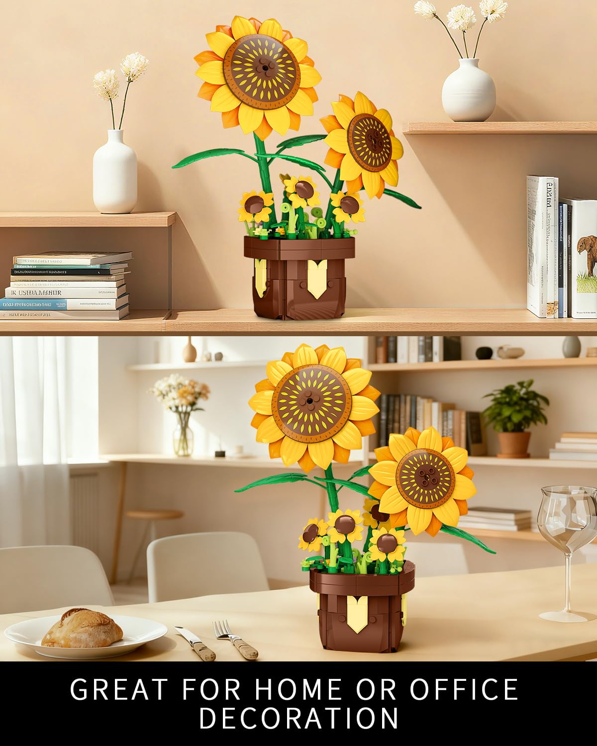 EITOLNR sunflower-building-set in progress with beginner-friendly steps