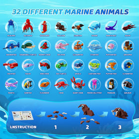 EITOLNR turtle jellyfish crab starfish figures promote storytelling during playtime.