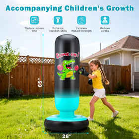 EIVONDA dinosaur punching bag side pattern for dynamic play