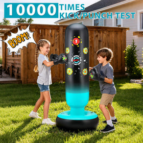 EIVONDA 2-in-1 punching bag design with dinosaur and target