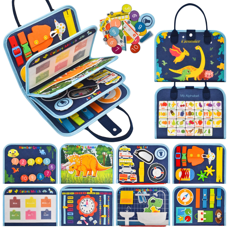 Ejanmilar dinosaur busy book cover invites curious toddlers to start hands-on exploration.