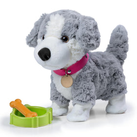 eJog Pup electronic interactive plush dog with belly switch for easy operation and play