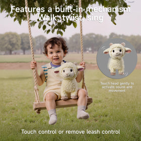 eJog Pup machine-embroidered eyes keep small parts securely attached.