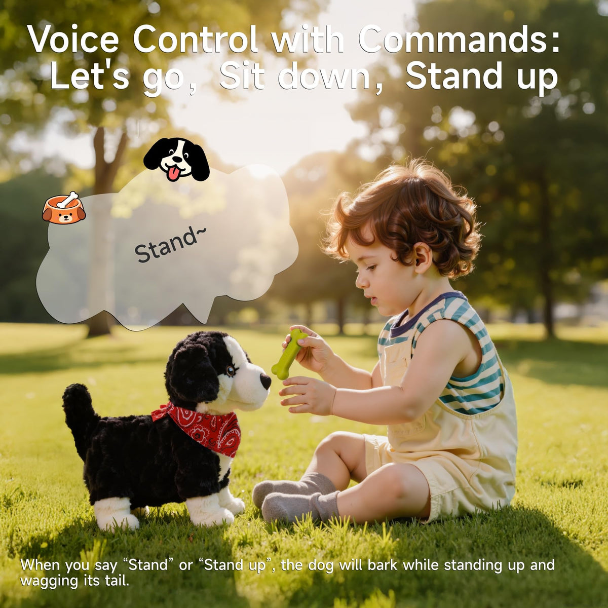 eJog Pup voice activated dog toy responds to commands