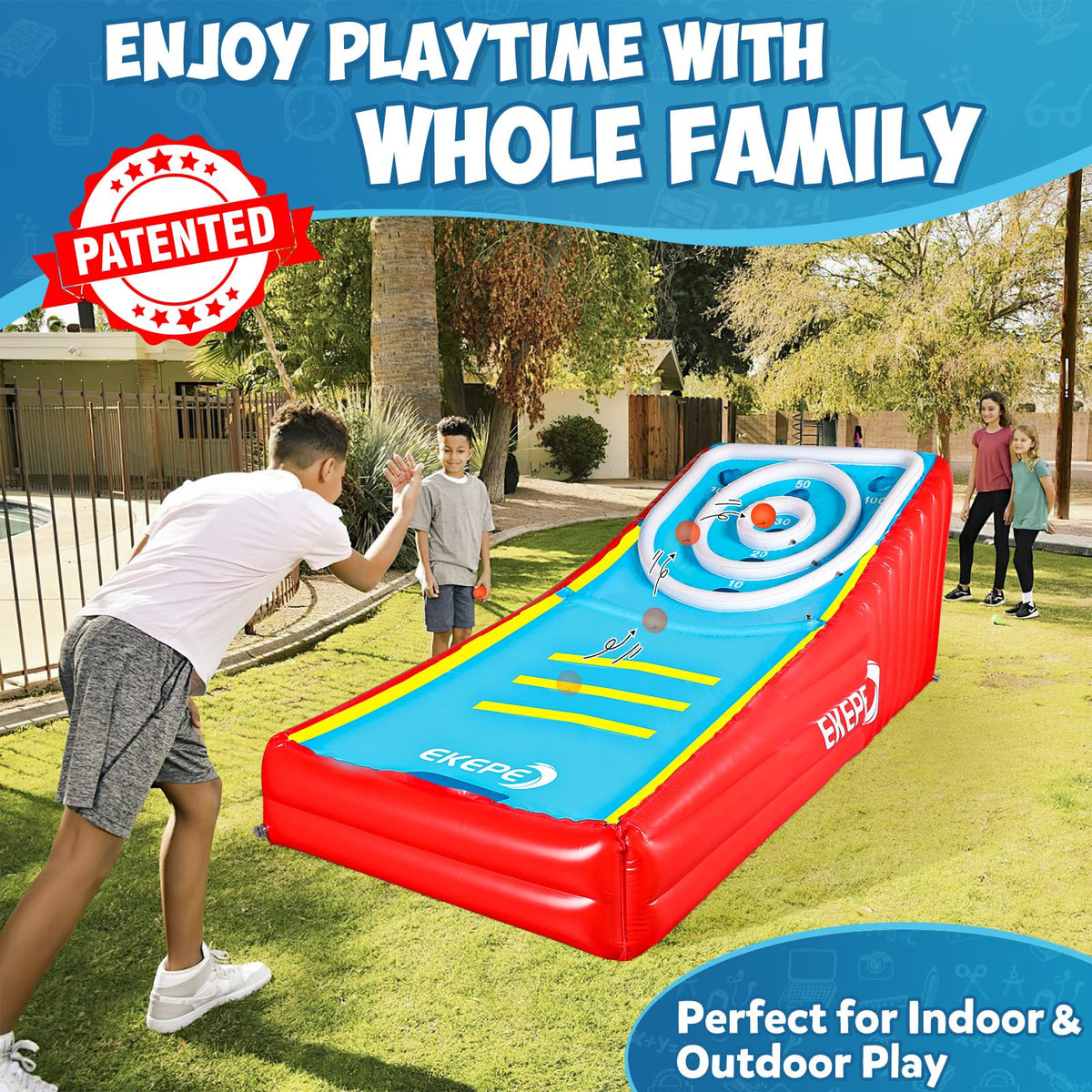 EKEPE inflatable score ball game ramp action ready for arcade style scoring