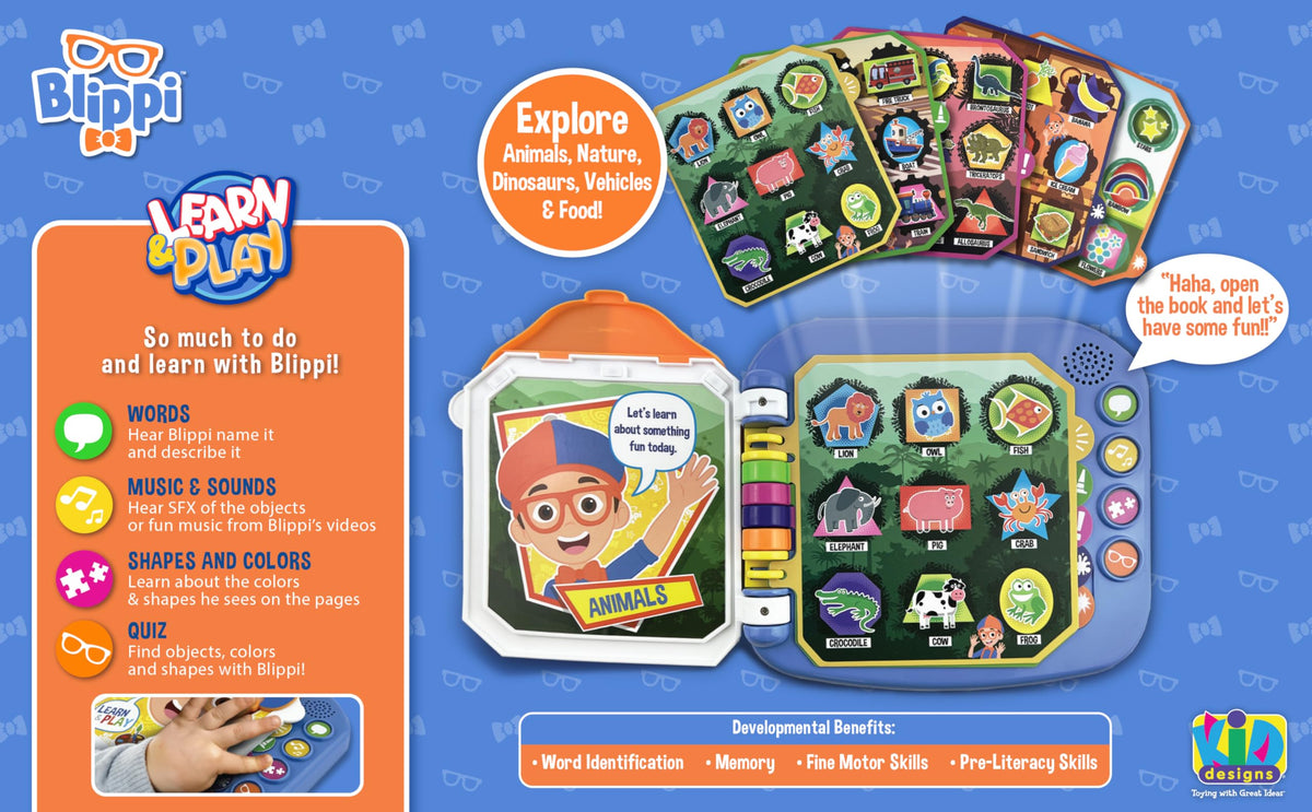 eKids Blippi Book interactive pages invite discovery and play.