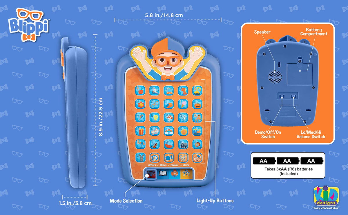 ekids Blippi learning tablet Pretend camera: imaginative role-play during learning