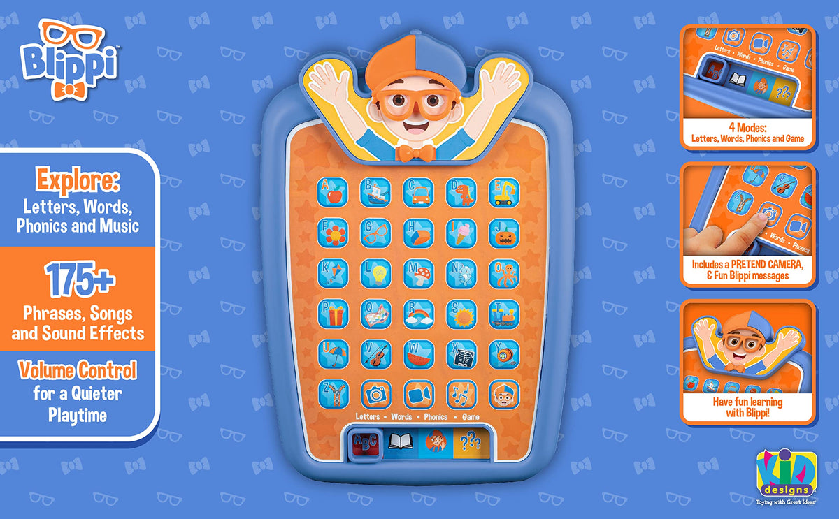 ekids Blippi learning tablet Words: build basic vocabulary through interactive play