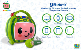 ekids Cocomelon karaoke machine Bluetooth setup for wireless streaming