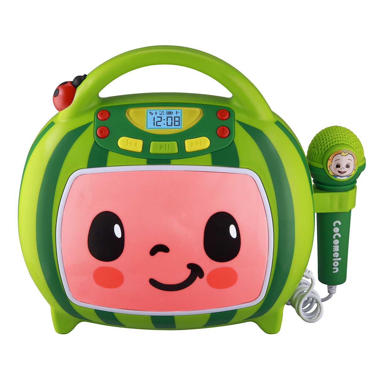 ekids Cocomelon karaoke machine front view for kids party use
