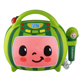 ekids Cocomelon karaoke machine front view for kids party use