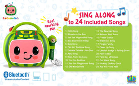 ekids Cocomelon karaoke machine USB playback port for expanding library