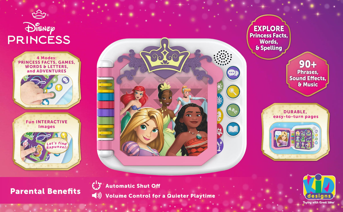 eKids Disney Princess interactive book page-play highlights hands-on learning for toddlers