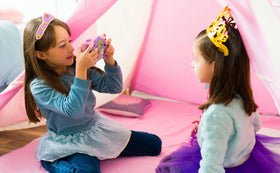 ekids Disney Princess camera 2-inch display for easy photo viewing.