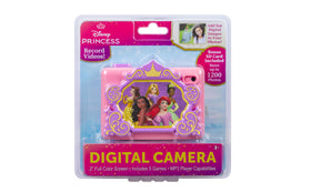 ekids Disney Princess camera includes memory card for instant storage.