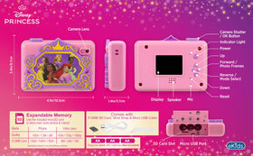 ekids Disney Princess camera side view showing compact, kid-friendly grip.