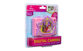 ekids Disney Princess camera with wrist strap for secure portability.