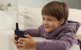 ekids Minecraft Walkie Talkies handset closeup highlights sturdy construction.