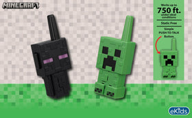 ekids Minecraft Walkie Talkies outdoor play scene for coordinated adventures.