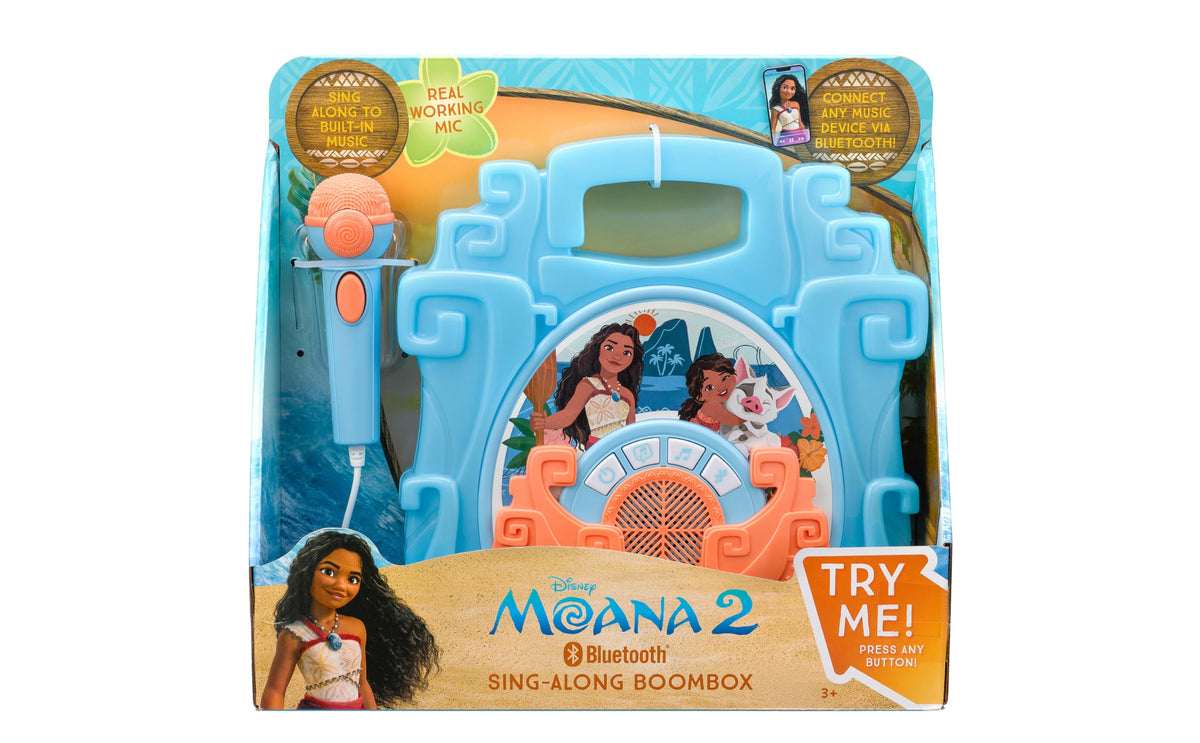 eKids Moana child singing with friends during a karaoke session