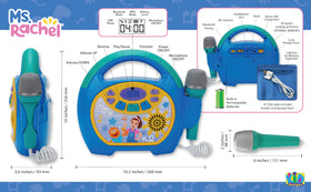 eKids Ms Rachel built-in songs display, ready to sing along instantly.