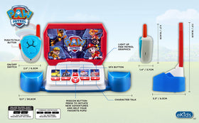 ekids Paw Patrol two-way radios with bold graphics boost pretend play.