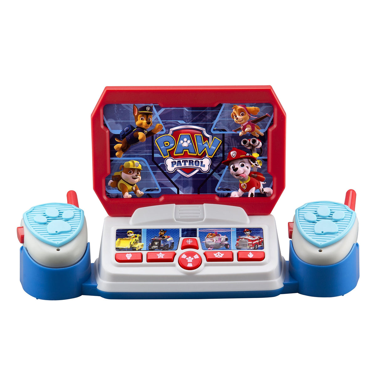 ekids Paw Patrol walkie talkie center front view for collaborative play and imaginative adventures.