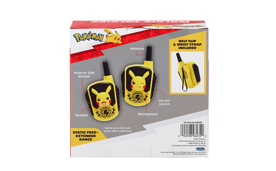 eKids Pokemon walkie talkies in indoor play environment.
